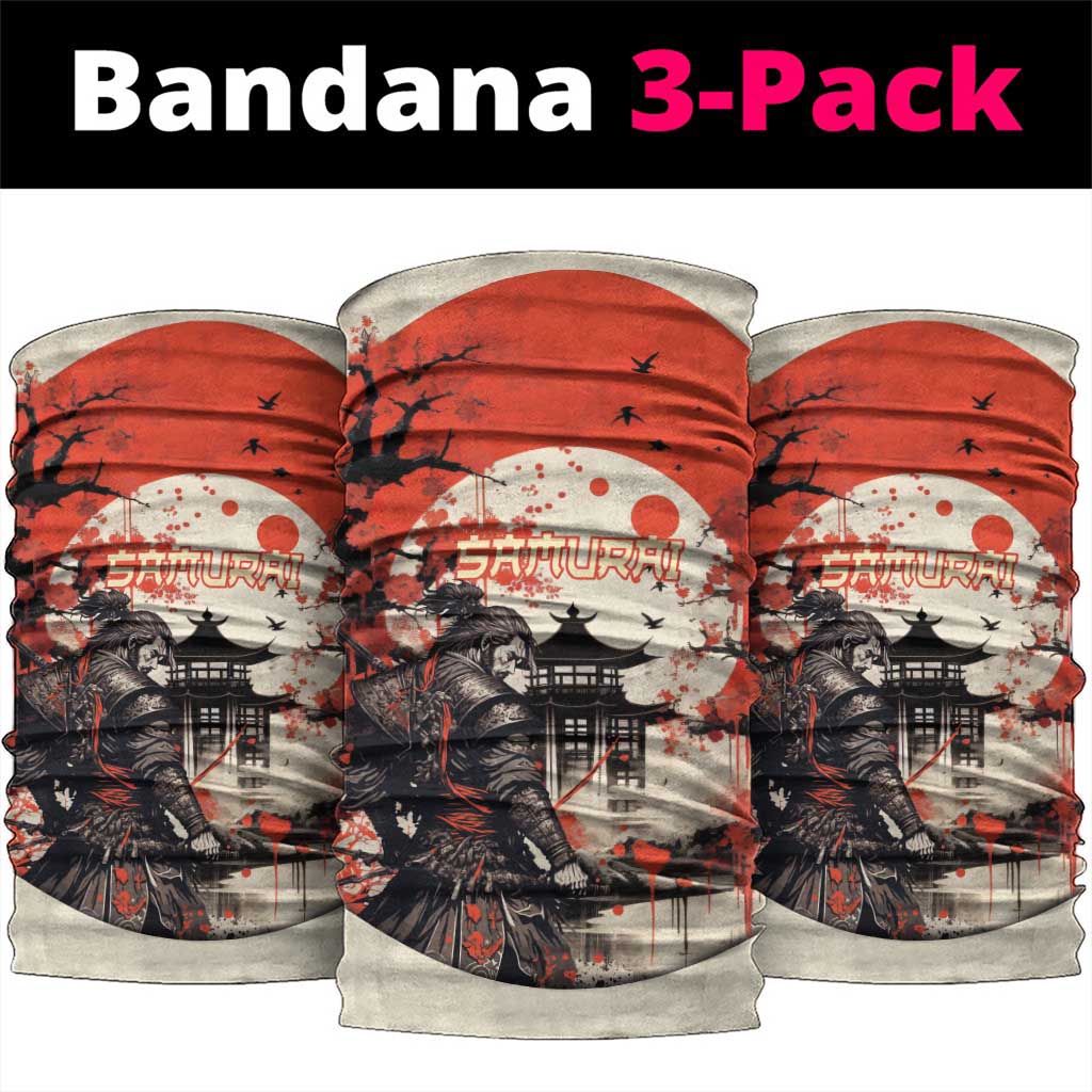 Samurai Warrior Japan Neck Gaiter Red-blossomed Tree Classic Japanese Stylized - Wonder Print Shop