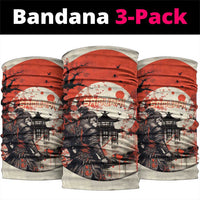 Samurai Warrior Japan Neck Gaiter Red-blossomed Tree Classic Japanese Stylized - Wonder Print Shop