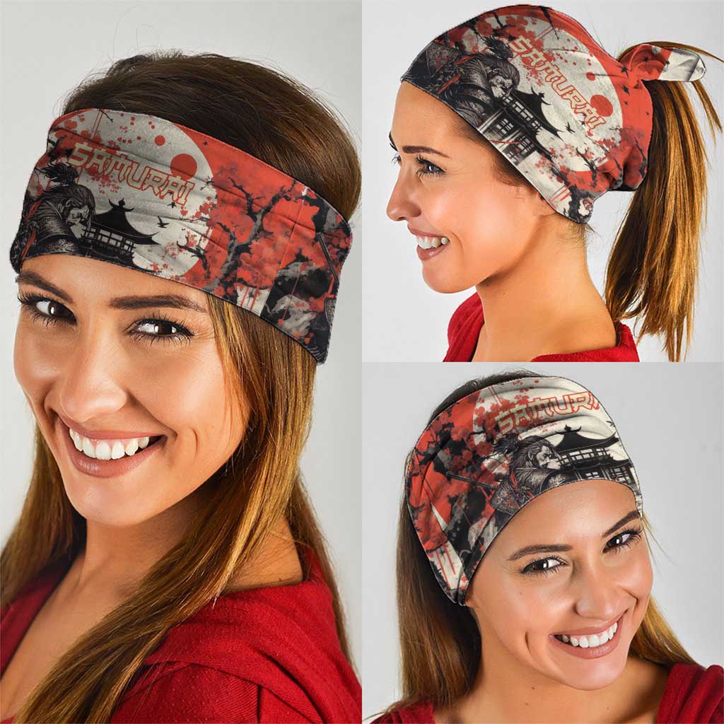 Samurai Warrior Japan Neck Gaiter Red-blossomed Tree Classic Japanese Stylized - Wonder Print Shop
