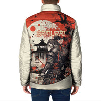 Samurai Warrior Japan Padded Jacket Red-blossomed Tree Classic Japanese Stylized - Wonder Print Shop