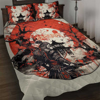 Samurai Warrior Japan Quilt Bed Set Red-blossomed Tree Classic Japanese Stylized - Wonder Print Shop