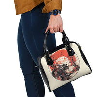 Samurai Warrior Japan Shoulder Handbag Red-blossomed Tree Classic Japanese Stylized - Wonder Print Shop