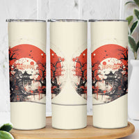 Samurai Warrior Japan Skinny Tumbler Red-blossomed Tree Classic Japanese Stylized - Wonder Print Shop