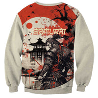 Samurai Warrior Japan Sweatshirt Red-blossomed Tree Classic Japanese Stylized - Wonder Print Shop