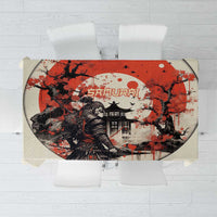 Samurai Warrior Japan Tablecloth Red-blossomed Tree Classic Japanese Stylized - Wonder Print Shop
