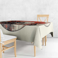 Samurai Warrior Japan Tablecloth Red-blossomed Tree Classic Japanese Stylized - Wonder Print Shop