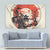 Samurai Warrior Japan Tapestry Red-blossomed Tree Classic Japanese Stylized - Wonder Print Shop