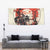 Samurai Warrior Japan Tapestry Red-blossomed Tree Classic Japanese Stylized - Wonder Print Shop