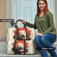 Samurai Warrior Japan Travel Bag Red-blossomed Tree Classic Japanese Stylized - Wonder Print Shop