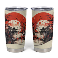 Samurai Warrior Japan Tumbler Cup Red-blossomed Tree Classic Japanese Stylized - Wonder Print Shop