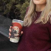 Samurai Warrior Japan Tumbler Cup Red-blossomed Tree Classic Japanese Stylized - Wonder Print Shop