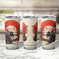 Samurai Warrior Japan Tumbler Cup Red-blossomed Tree Classic Japanese Stylized - Wonder Print Shop