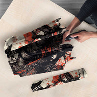 Samurai Warrior Japan Umbrella Red-blossomed Tree Classic Japanese Stylized - Wonder Print Shop