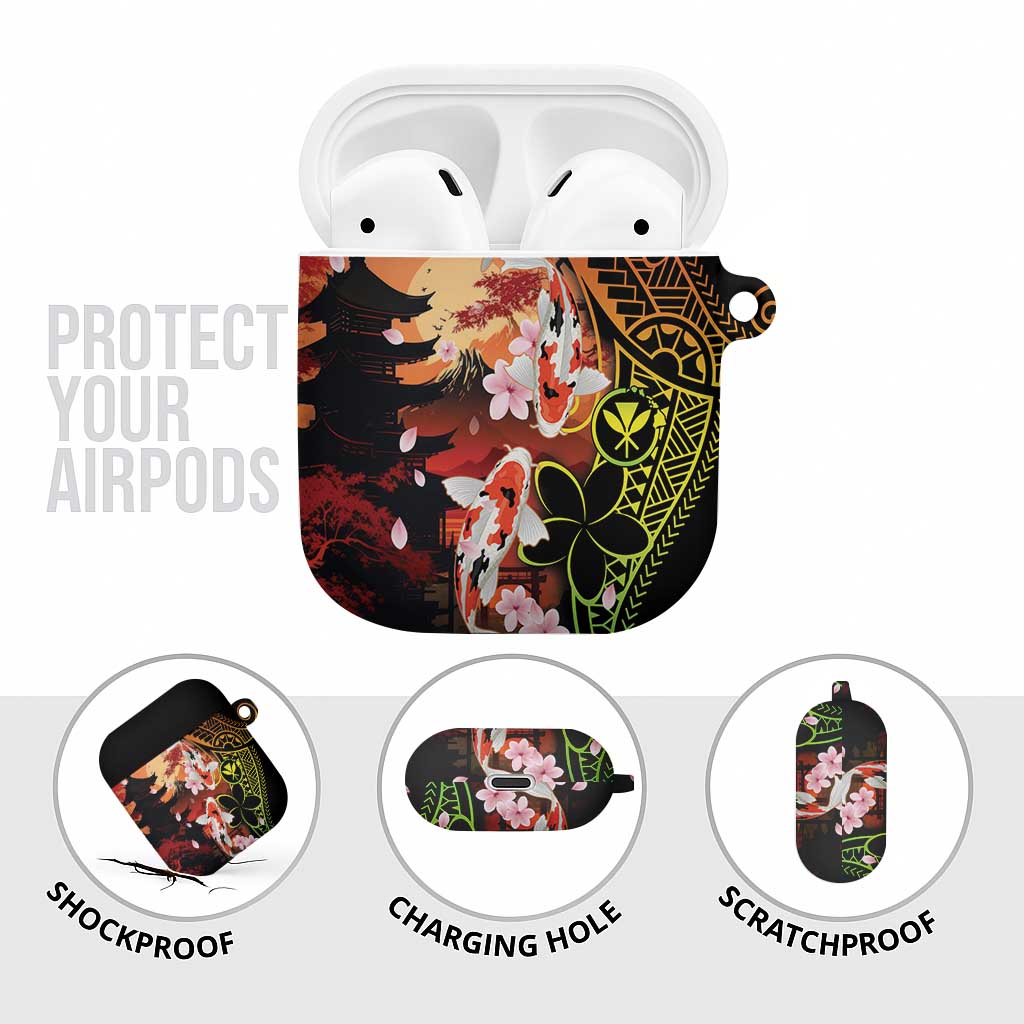 Hawaiian and Japanese AirPods Case Koi Fish With Kanaka Polynesian Tattoo - Wonder Print Shop