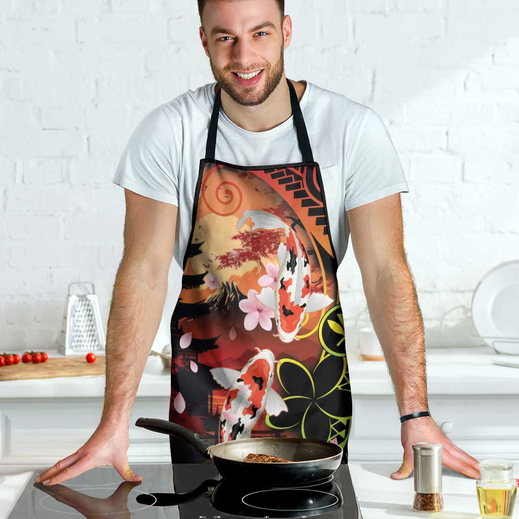 Hawaiian and Japanese Apron Koi Fish With Kanaka Polynesian Tattoo - Wonder Print Shop