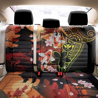 Hawaiian and Japanese Back Car Seat Cover Koi Fish With Kanaka Polynesian Tattoo - Wonder Print Shop