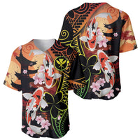 Hawaiian and Japanese Baseball Jersey Koi Fish With Kanaka Polynesian Tattoo - Wonder Print Shop