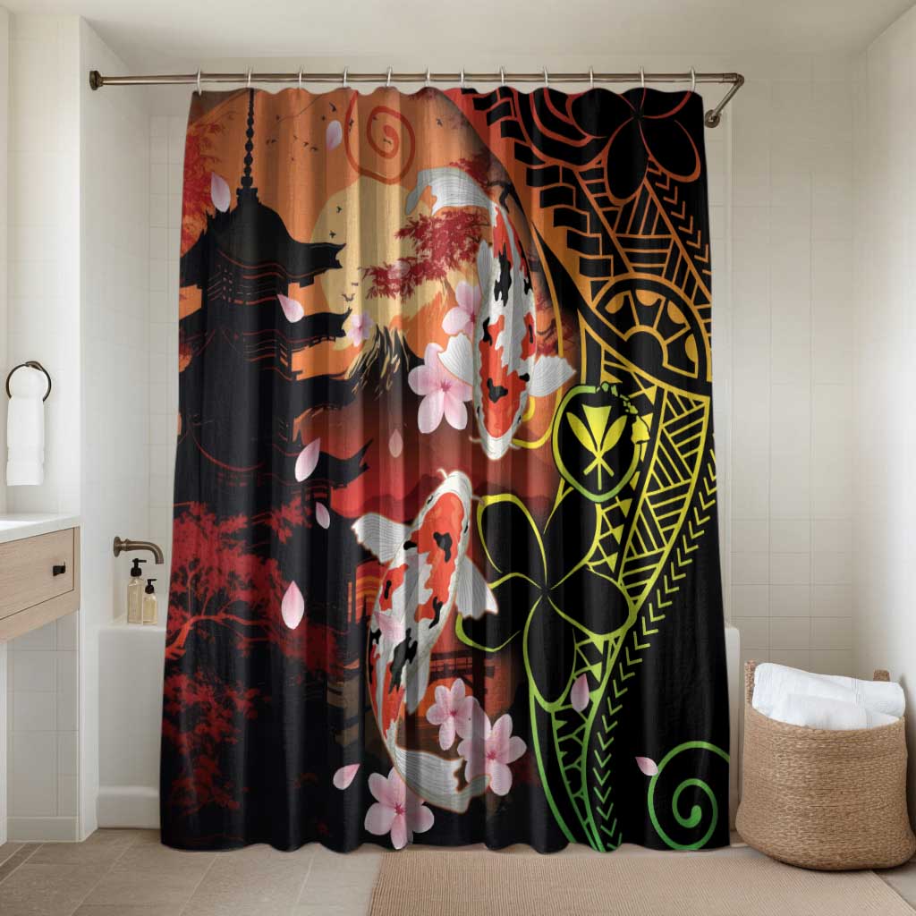 Hawaiian and Japanese Bathroom Set Koi Fish With Kanaka Polynesian Tattoo - Wonder Print Shop