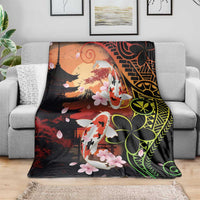 Hawaiian and Japanese Blanket Koi Fish With Kanaka Polynesian Tattoo - Wonder Print Shop