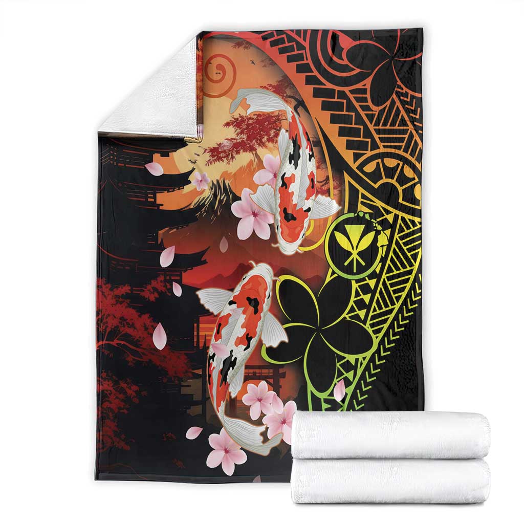Hawaiian and Japanese Blanket Koi Fish With Kanaka Polynesian Tattoo - Wonder Print Shop
