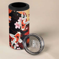 Hawaiian and Japanese 4 in 1 Can Cooler Tumbler Koi Fish With Kanaka Polynesian Tattoo - Wonder Print Shop