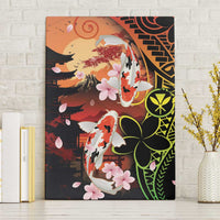 Hawaiian and Japanese Canvas Wall Art Koi Fish With Kanaka Polynesian Tattoo - Wonder Print Shop