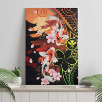 Hawaiian and Japanese Canvas Wall Art Koi Fish With Kanaka Polynesian Tattoo - Wonder Print Shop