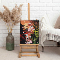 Hawaiian and Japanese Canvas Wall Art Koi Fish With Kanaka Polynesian Tattoo - Wonder Print Shop