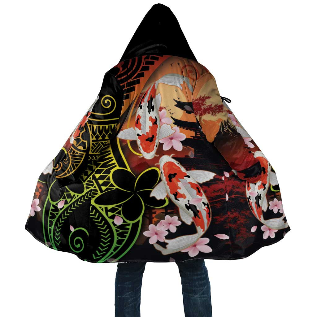 Hawaiian and Japanese Cloak Koi Fish With Kanaka Polynesian Tattoo - Wonder Print Shop