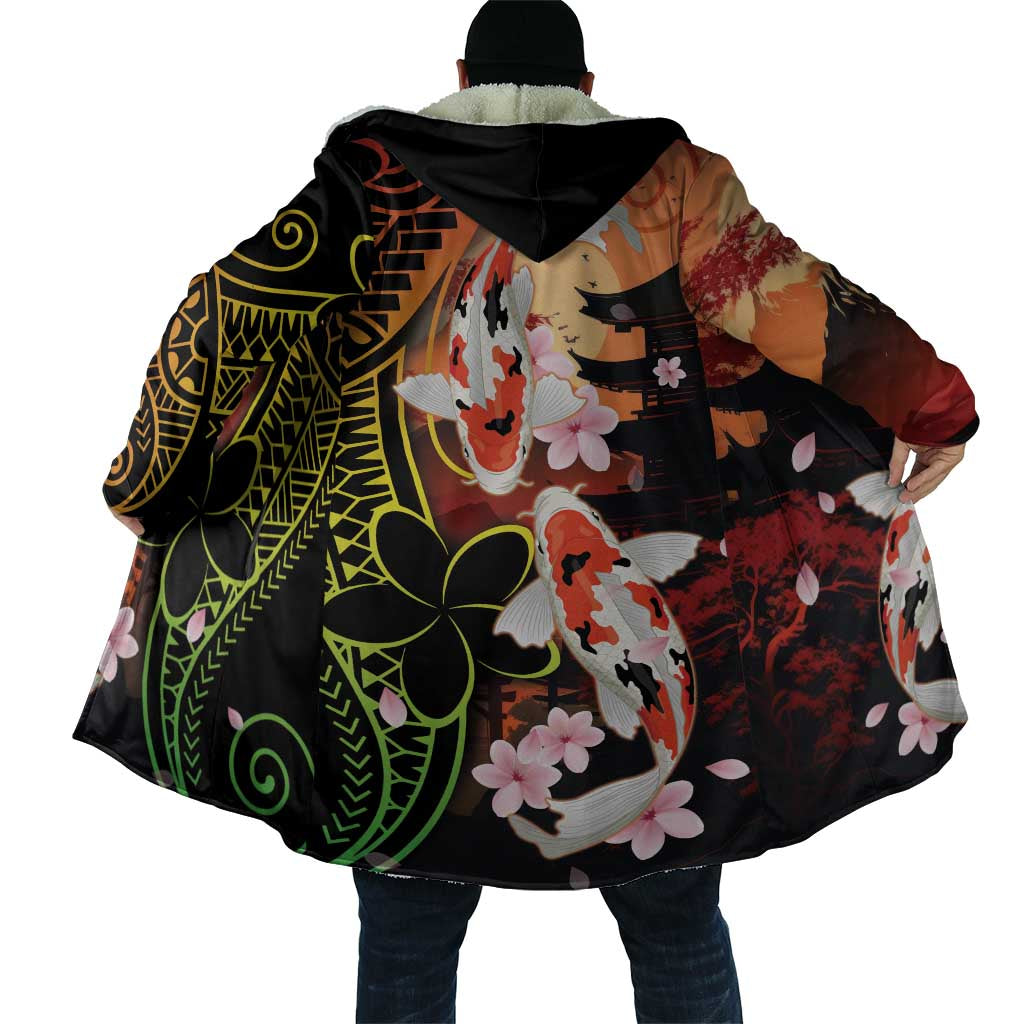 Hawaiian and Japanese Cloak Koi Fish With Kanaka Polynesian Tattoo - Wonder Print Shop
