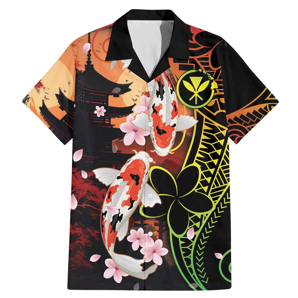 Hawaiian and Japanese Family Matching Mermaid Dress and Hawaiian Shirt Koi Fish With Kanaka Polynesian Tattoo - Wonder Print Shop