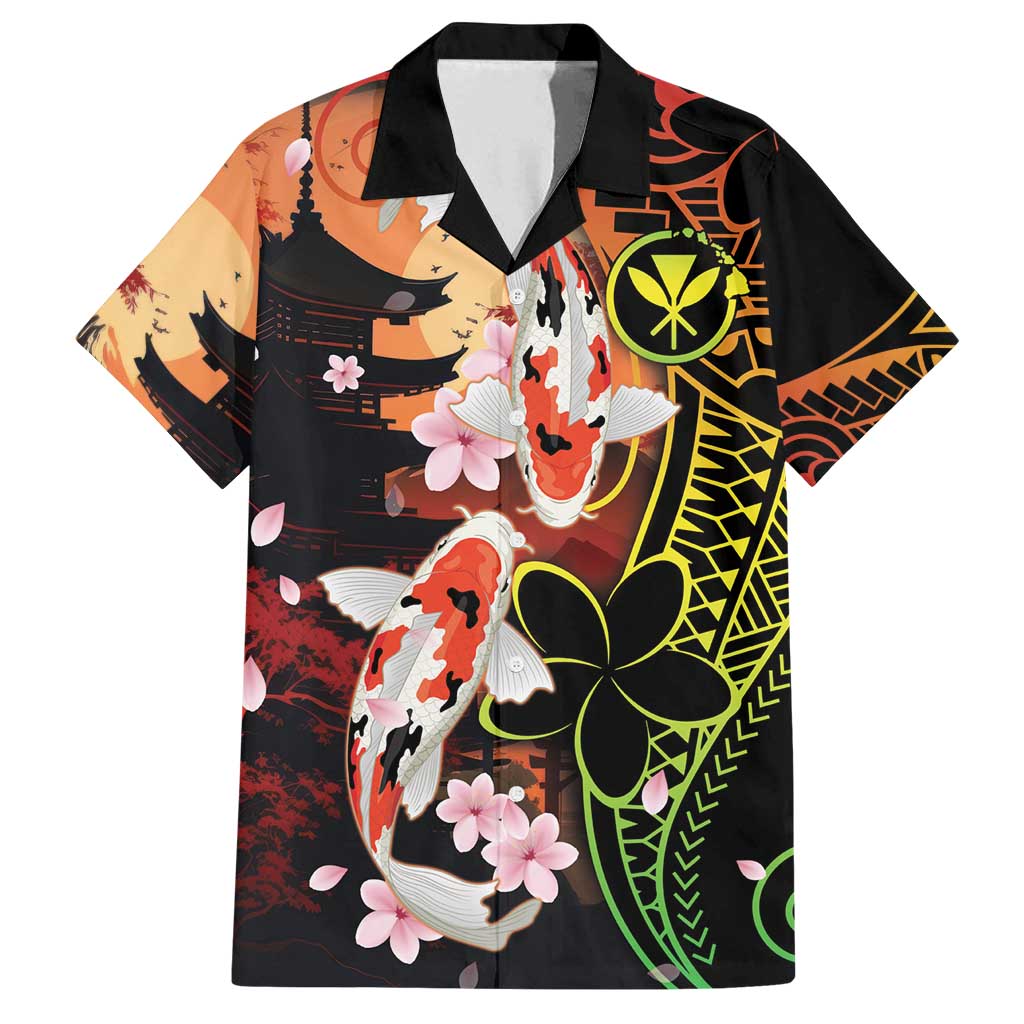 Hawaiian and Japanese Family Matching Summer Maxi Dress and Hawaiian Shirt Koi Fish With Kanaka Polynesian Tattoo - Wonder Print Shop