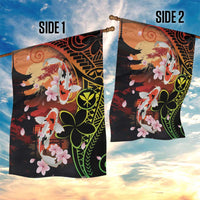 Hawaiian and Japanese Garden Flag Koi Fish With Kanaka Polynesian Tattoo - Wonder Print Shop