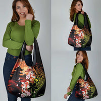 Hawaiian and Japanese Grocery Bag Koi Fish With Kanaka Polynesian Tattoo - Wonder Print Shop