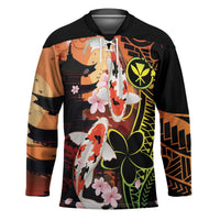 Hawaiian and Japanese Hockey Jersey Koi Fish With Kanaka Polynesian Tattoo - Wonder Print Shop