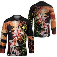 Hawaiian and Japanese Hockey Jersey Koi Fish With Kanaka Polynesian Tattoo - Wonder Print Shop