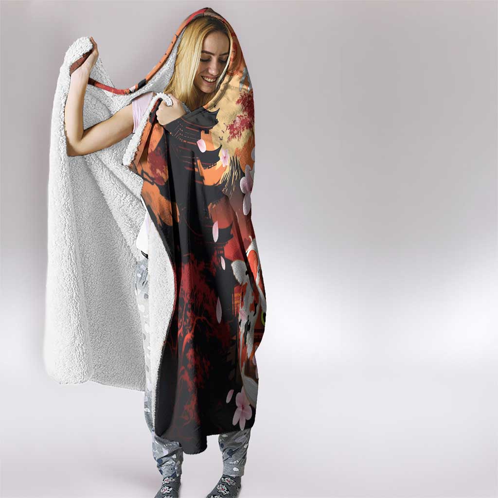 Hawaiian and Japanese Hooded Blanket Koi Fish With Kanaka Polynesian Tattoo - Wonder Print Shop