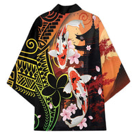 Hawaiian and Japanese Kimono Koi Fish With Kanaka Polynesian Tattoo - Wonder Print Shop