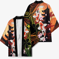 Hawaiian and Japanese Kimono Koi Fish With Kanaka Polynesian Tattoo - Wonder Print Shop