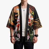 Hawaiian and Japanese Kimono Koi Fish With Kanaka Polynesian Tattoo - Wonder Print Shop