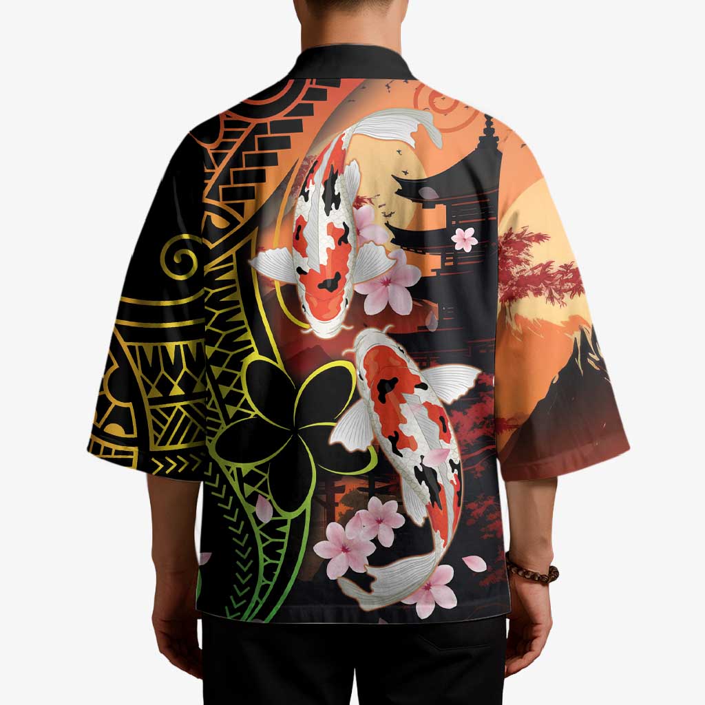 Hawaiian and Japanese Kimono Koi Fish With Kanaka Polynesian Tattoo - Wonder Print Shop