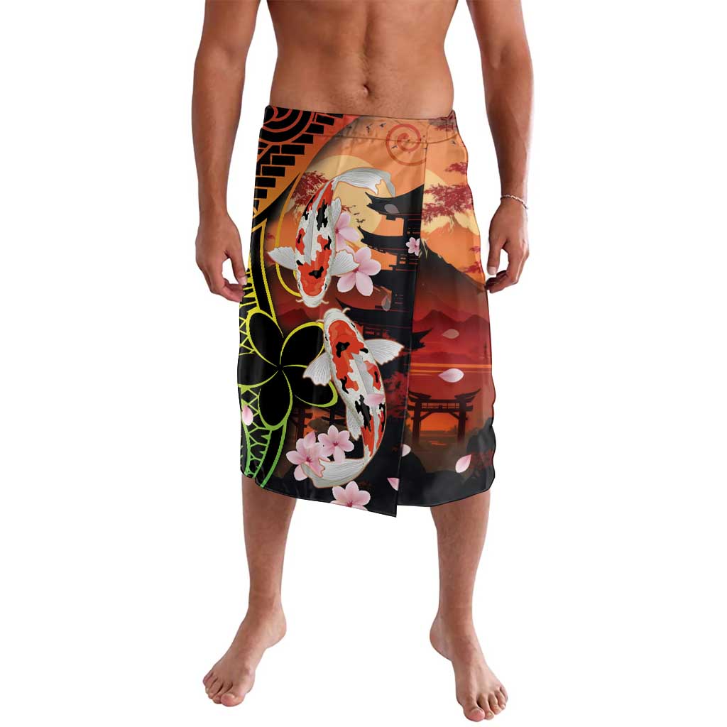 Hawaiian and Japanese Lavalava Koi Fish With Kanaka Polynesian Tattoo - Wonder Print Shop