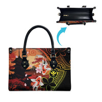 Hawaiian and Japanese Leather Bag Koi Fish With Kanaka Polynesian Tattoo - Wonder Print Shop