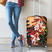 Hawaiian and Japanese Luggage Cover Koi Fish With Kanaka Polynesian Tattoo - Wonder Print Shop