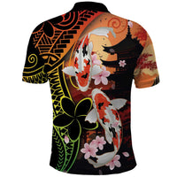 Hawaiian and Japanese Polo Shirt Koi Fish With Kanaka Polynesian Tattoo - Wonder Print Shop