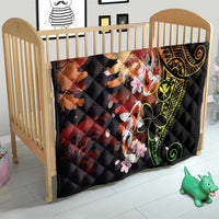 Hawaiian and Japanese Quilt Koi Fish With Kanaka Polynesian Tattoo - Wonder Print Shop