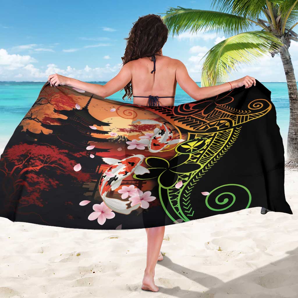 Hawaiian and Japanese Sarong Koi Fish With Kanaka Polynesian Tattoo - Wonder Print Shop