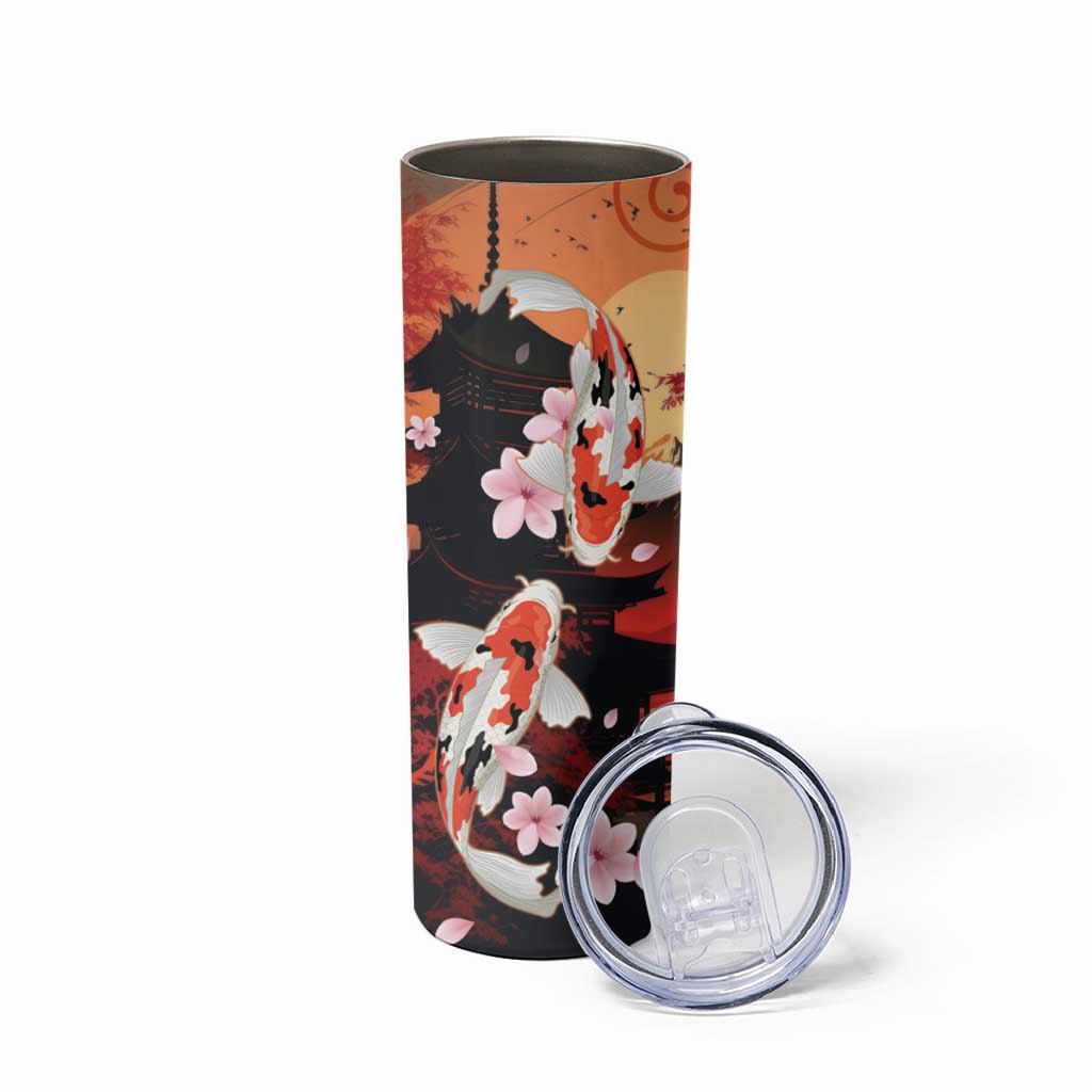 Hawaiian and Japanese Skinny Tumbler Koi Fish With Kanaka Polynesian Tattoo - Wonder Print Shop