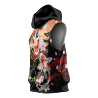 Hawaiian and Japanese Sleeveless Hoodie Koi Fish With Kanaka Polynesian Tattoo - Wonder Print Shop