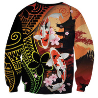 Hawaiian and Japanese Sweatshirt Koi Fish With Kanaka Polynesian Tattoo - Wonder Print Shop